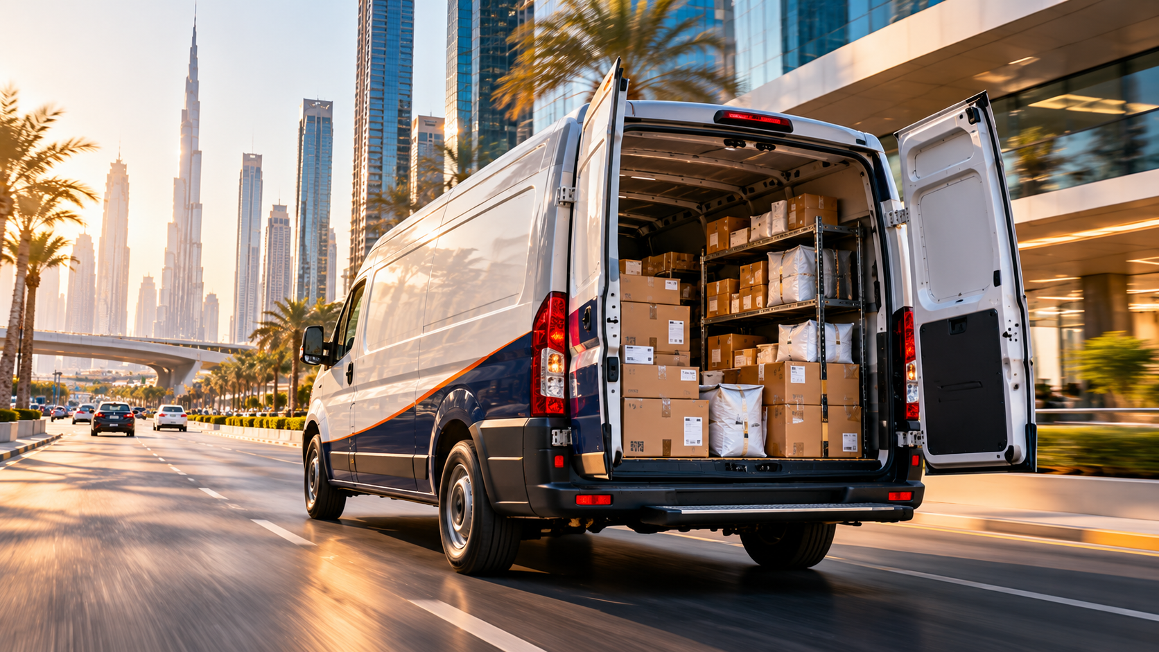 Delivery truck on the road